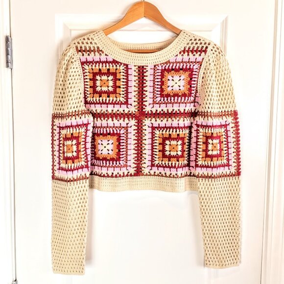 Truth By Republic Crochet Cotton Cropped Sweater - Picture 2 of 6